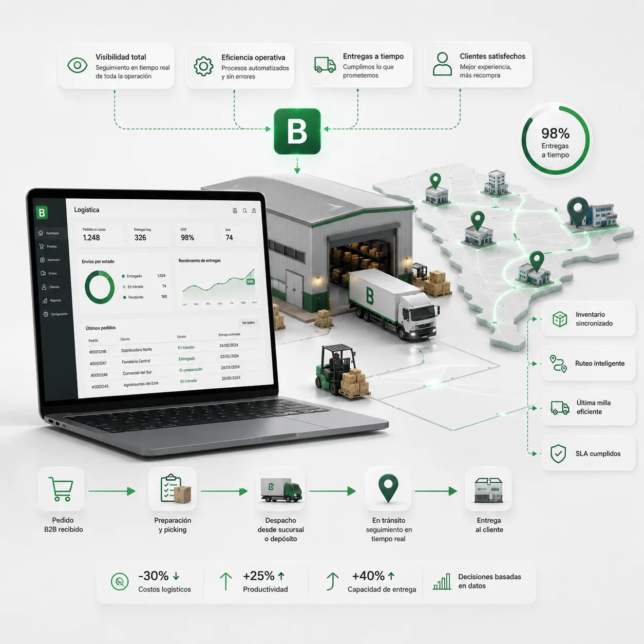 Logística y envíos en ecommerce B2B mayorista